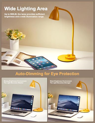 LED Desk Lamp with USB Charging Port 3 Color Modes Fully Dim