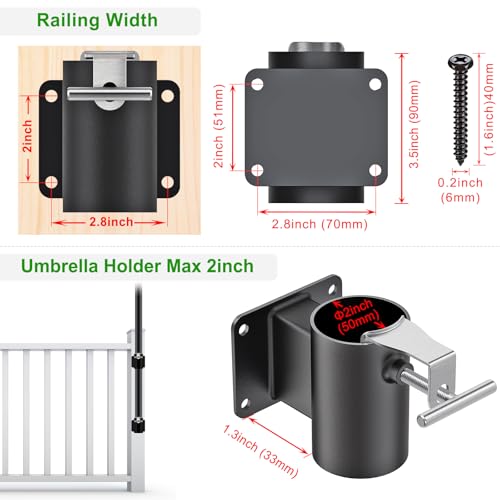 Deck Railing Umbrella Holder (2 Count)