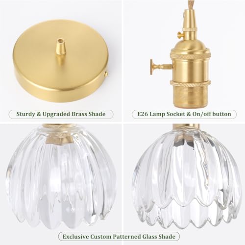 Pendant Light with Clear Tulip Glass Lmapshade