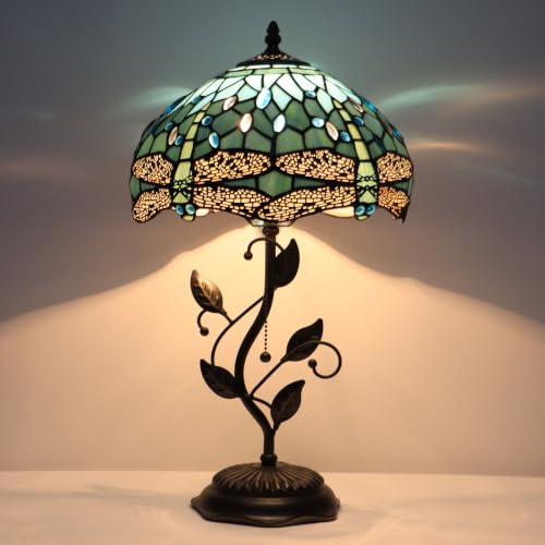Tiffany Lamp Stained Glass Table Bedside Reading Light W12H19 inch