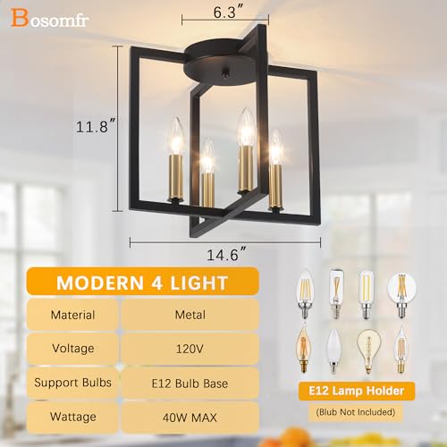 Semi Flush Mount Ceiling Light Fixture (4 Count)