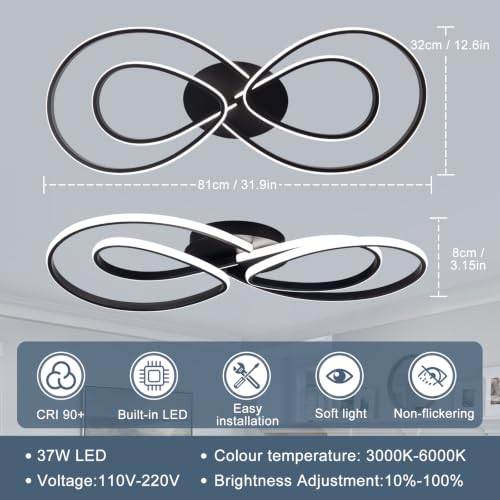Modern LED Ceiling Light (Black)