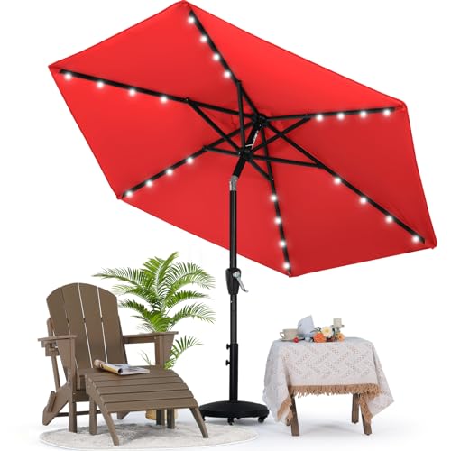 7.5ft Patio Umbrella with Solar Lights
