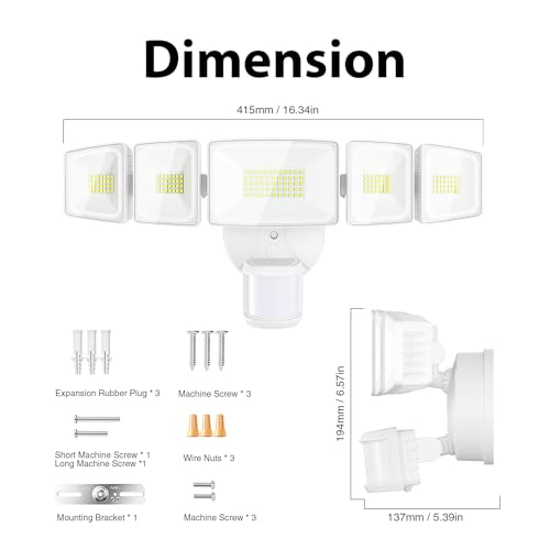 150W 15000LM LED Security Lights Motion Sensor Outdoor