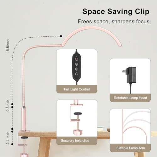 Professional Half Moon LED Desk Light for Nail Techs & Artists