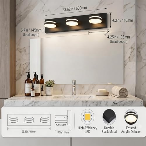 3 Light Bathroom Vanity Light Over Mirror