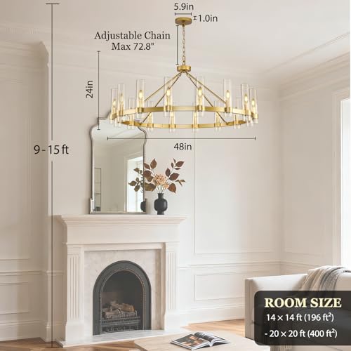 Gold Wagon Wheel Chandelier
