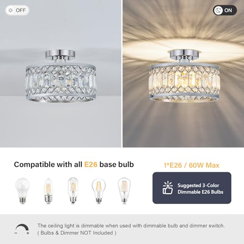 Crystal Chrome Ceiling Light