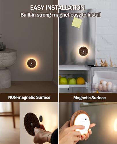 Carved Flower Wood Motion Sensor Night Light