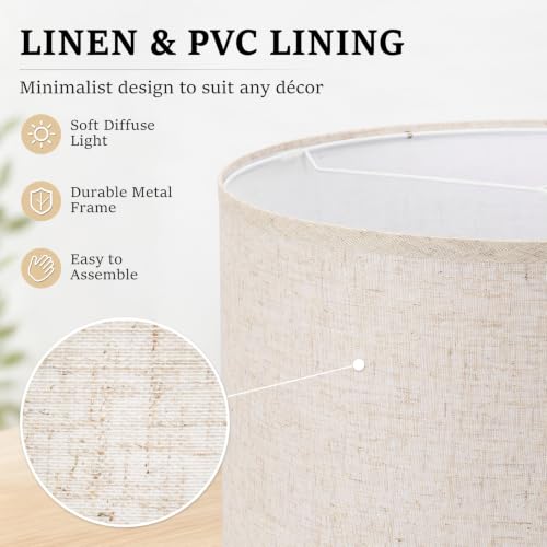 Beige Large Drum Lamp Shades Set of 2 (2 Count)