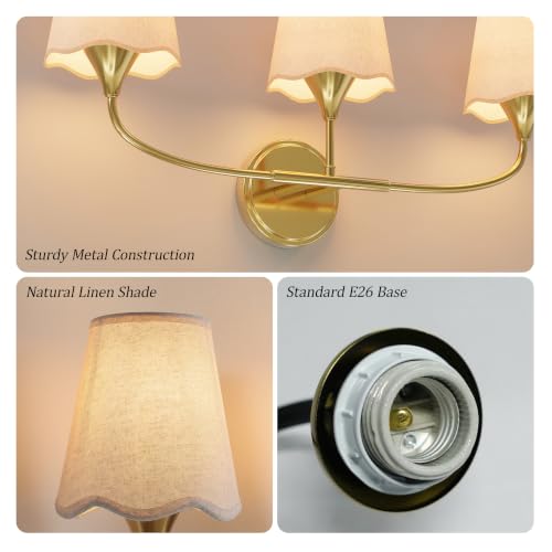 Brushed Gold Bathroom Vanity Light (Gold / 3 Light)