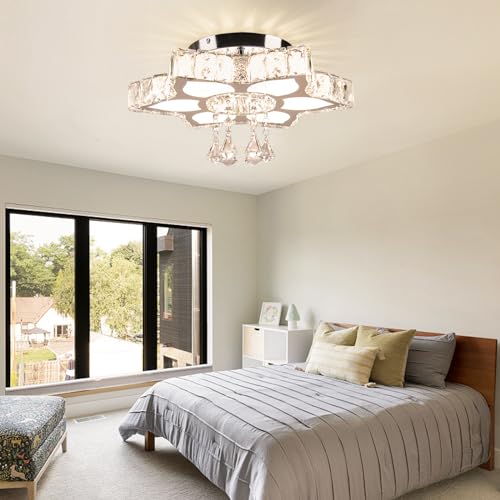 16.1" Dimmable Flower Crystal Ceiling Light