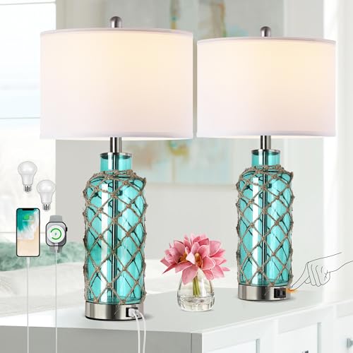 Cottage Nautical Accent Table Lamp Set of 2