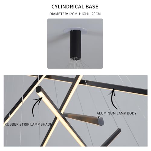 Modern LED Chandeliers Dimmable Pendant Light Fixture 7 Lights for High Ceiling Living Room Dining Room Staircase Restaurant Sputnik Floating Sculptural Art Hanging Lamp