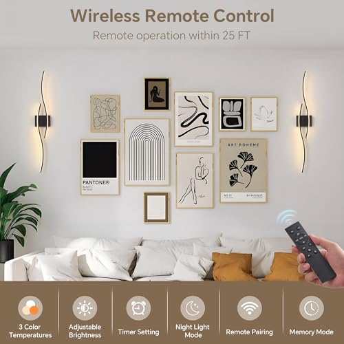 Wireless Wall Sconces Set of Two (2 Count)
