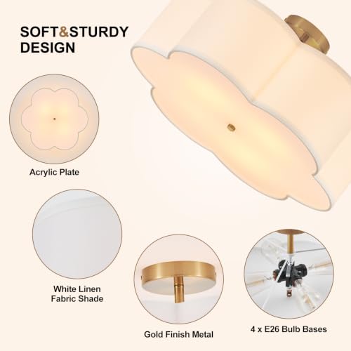 21.7" Large Modern Gold Semi
