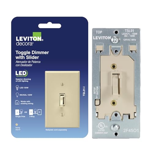 Toggle Slide LED Advanced Dimmer Switch for 150W Dimmable LED