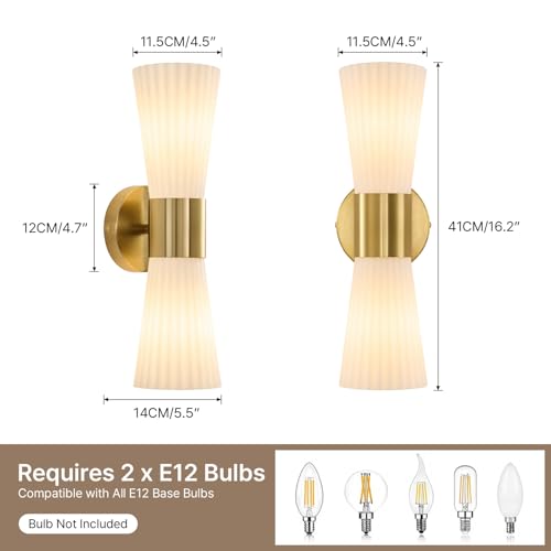 Gold Glass Wall Sconce Light