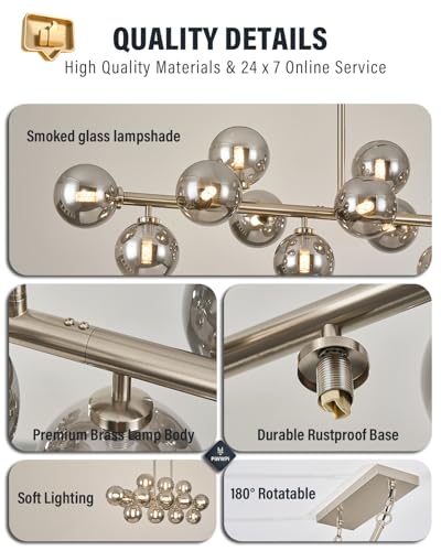 55" Long Chandeliers for Dining Room Kitchen Island