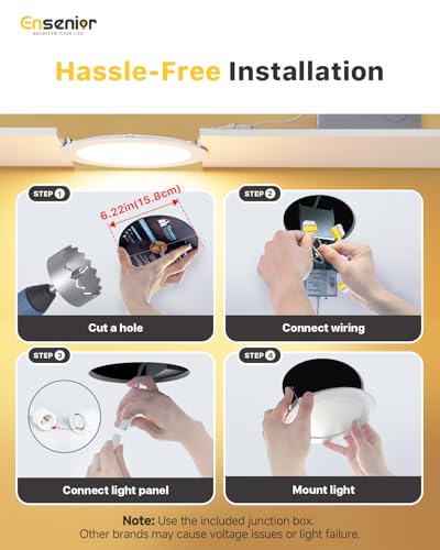 12 Pack 6 Inch LED Recessed Ceiling Light (12 Count)