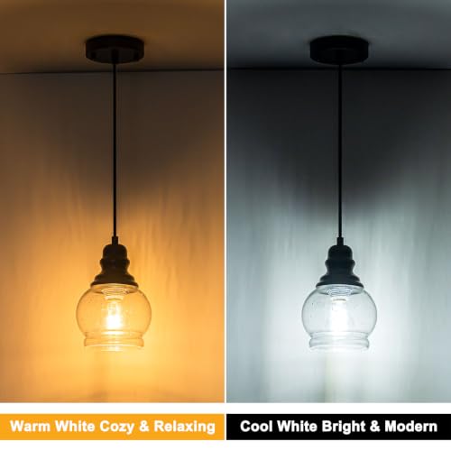 5.5 Inch Seeded Glass Mini Pendant Lights Kitchen Island