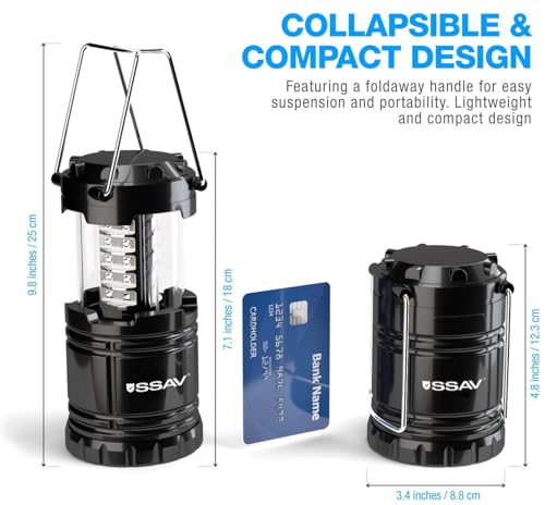 8 Pack Battery Powered LED Lanterns with Batteries for Each Lantern (8 Count)