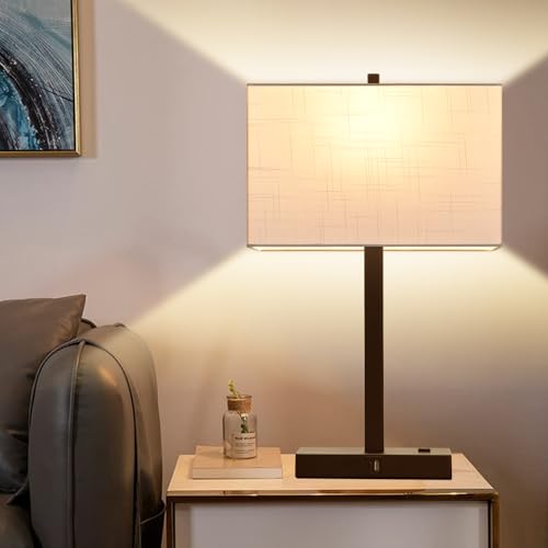 21" Touch Bedside lamps with 2 USB & AC Outlets (2 Count)