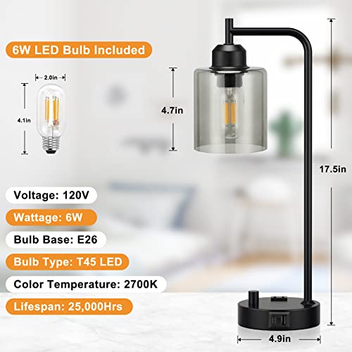 Industrial Bedside Desk Lamps for Bedroom