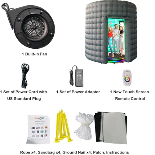 360 Photo Booth with LED Light Strip Suitable for 360 Photo Booth Machines Take Photos with Record Videos