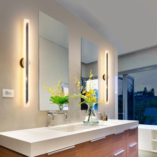 Modern Black Wall Sconces 39.4In Hardwired Light Fixtures 3000K Dimmable LED Sconce Lighting Indoor Wall Lamps for Living Room Bedroom Hallway Stairs