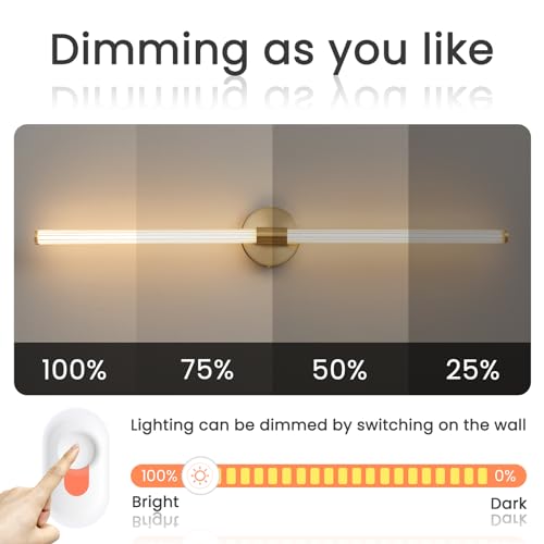 Gold Bathroom Vanity Lights 39" Long LED Vanity Light Bar
