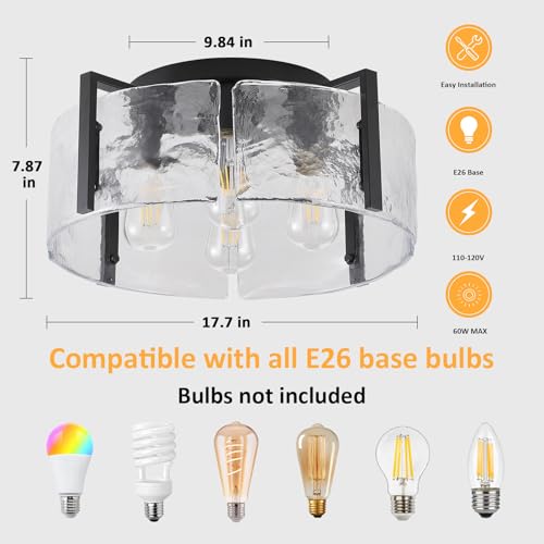 Black Semi Flush Mount Ceiling Light Fixture