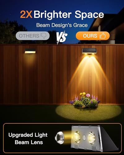 Solar Fence Lights Outdoor (12 Count)