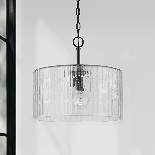 Capital Lighting 241311MB Emerson Embossed Seeded Glass Convertible Pendant