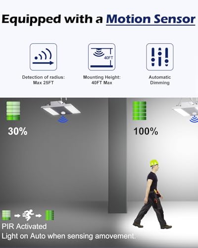 Linear High Bay LED Shop Lights with Sensor