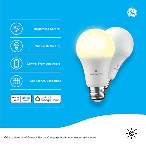 GE CYNC A19 Smart LED Light Bulbs (2 Count)
