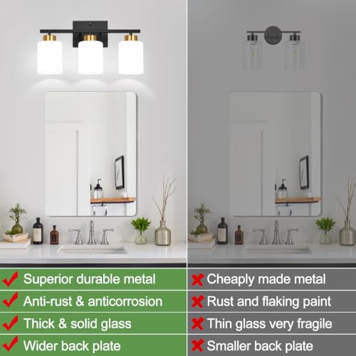 Black and Gold Bathroom Vanity Light Fixtures