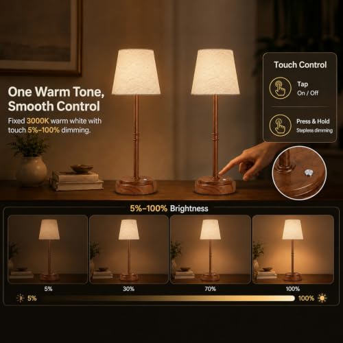 Cordless Table Lamps 2 Pack (2 Count)