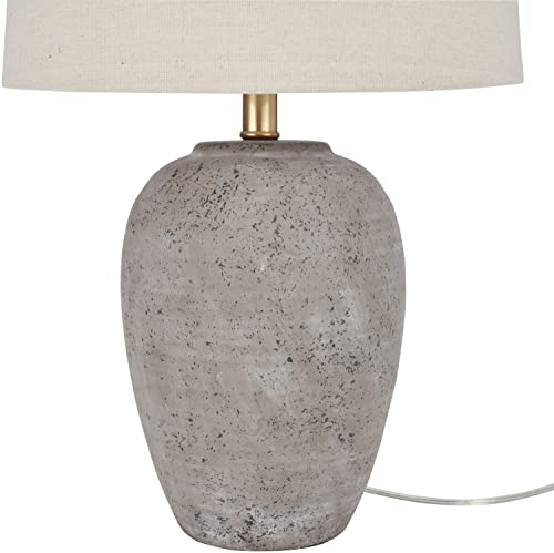 Home 23" Greyish Brown Earth Tone Rustic Farmhouse Ceramic Table Lamp for Bedroom