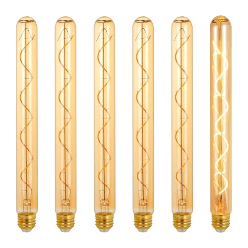 E26 T10 12 Inch Long Tubular LED Edison Bulbs (6 Count)