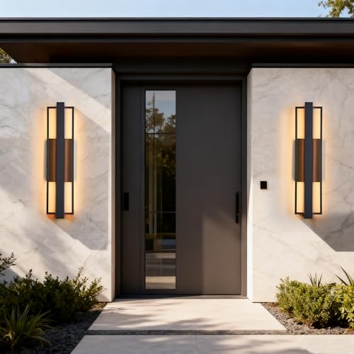 2 Pack 23 inch Modern Large Outdoor Waterproof LED Wall Light (2 Count)