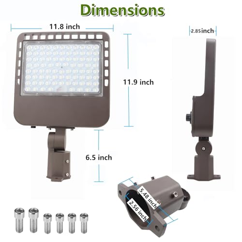 2PACK 200W LED Parking Lot Light with Dusk to Dawn Photocell (2 Count)