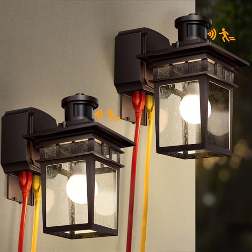 Motion Sensor Porch Light with GFCI Outlet (2 Count)