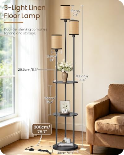 Floor Lamp with Shelves