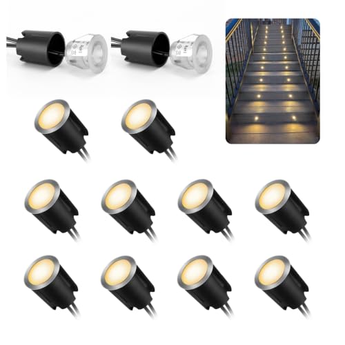 LED Recessed Deck Lights with Protecting Shell (12 Count)