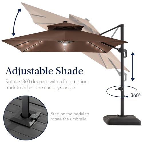 9x12ft LED Cantilever Patio Umbrella w