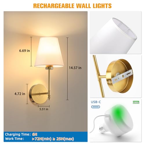14.5 inch Battery Operated Wall Sconce Set of 2 (2 Count)