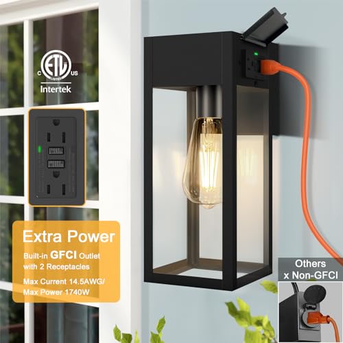 Porch Lights with GFCI Outlet