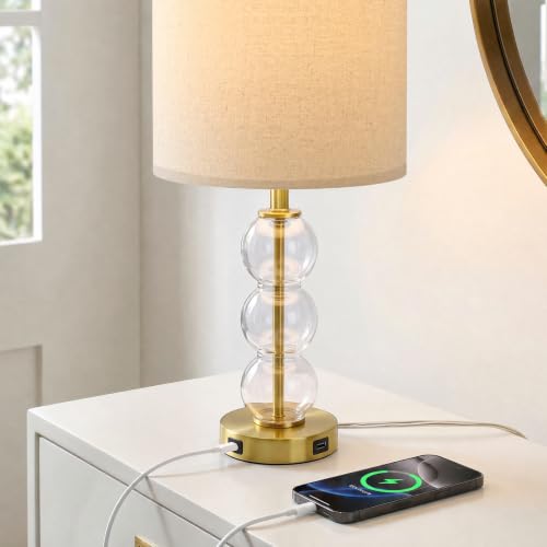 25" Glass Table Lamps Set of 2 (2 Count)