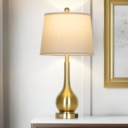 26" Gold Table Lamp for Living Room Single
